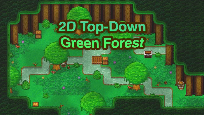 2d topdown tileset Green Forest