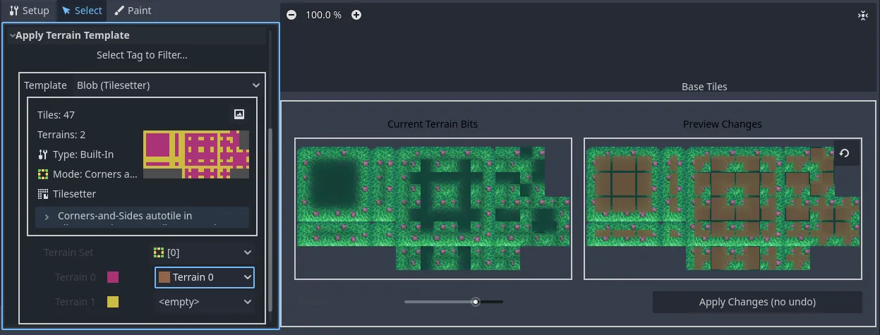 apply terrain template