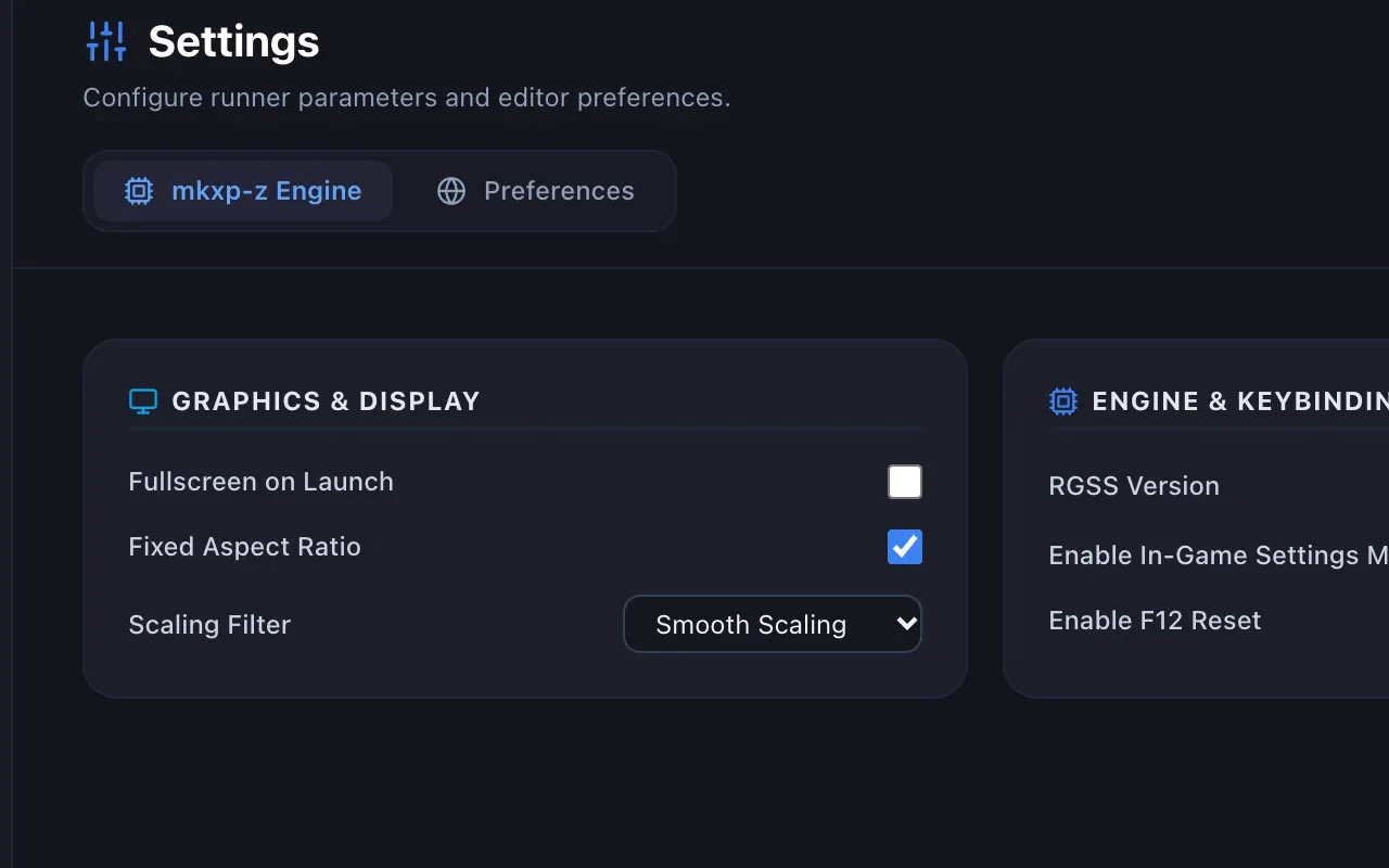mkxp-z visual settings configuration in RPGM Studio