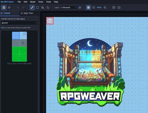 RPG Weaver web-based 2D game editor preview