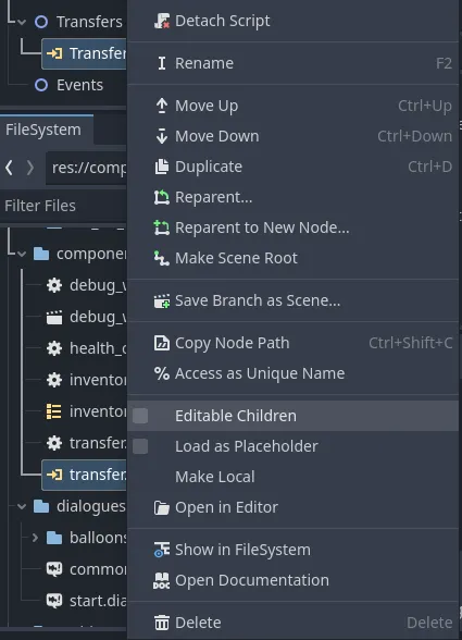 allow editable children in transfer